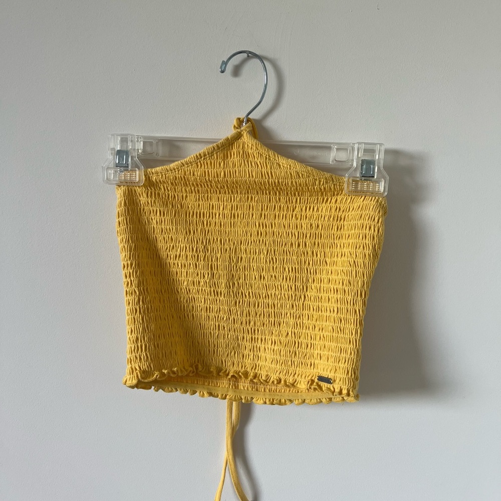 Smocked XS Hollister Halter Crop Top